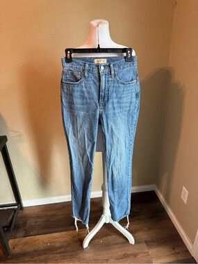 Madewell the perfect vintage Jean Light Wash Straight Crop Jeans - Raw Hem
